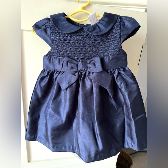 NWT Gymboree Navy Smocked Dress 6-12 months - Picture 1 of 6